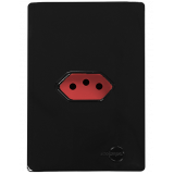 Cj Tomada 20A Horizontal Vermelho 4x2 - Novara Preto Brilhante Total